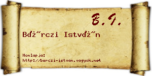 Bérczi István névjegykártya